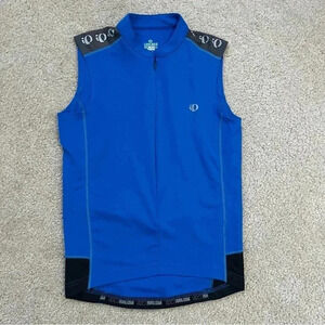 Pearl Izumi Select Series Jersey Sleeveless Shirt 1/4 Zip Sz Small Blue Cycling.